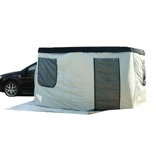 SUYUDD 270 Car Awning Rooftop Tent Sun Shelter for Vehicle with Roof Rack- Driver Side Awning for Van SUV Truck RV Camping Awning House