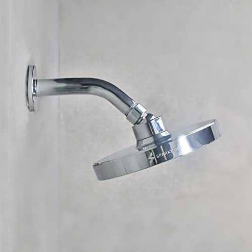 Sparkpod 6 Inch Shower Arm With Flange - Solid Stainless Steel Shower Head Extension Arm, Wall-Mounted For Fixed & Handheld Showerheads - Teflon Tape Included (Standard 6", Luxury Polished Chrome) #TOP2