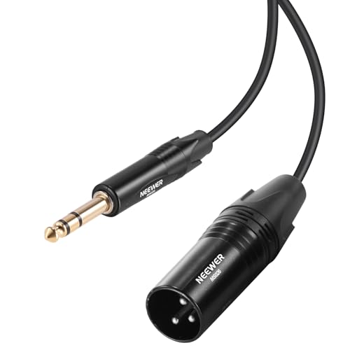 Câble XLR Mâle vers TRS 6,35mm NEEWERS MS026 3m Symétrique pour Console de Mixage et Micro