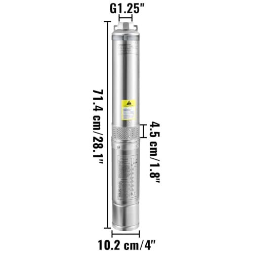 Miniatura 10 de Vevor Bomba De Pozo Profundo Motor De 370 W Bomba Sumergible Para Pozo 230v50hz Bomba De Agua Sumergible Para Pozos Flujo Máximo De 110 L Min Con Caja De Control Externa Para Tierras De Cultivo Minas