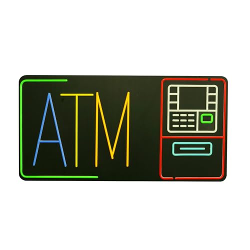 ATM LED Signage, 35.5 x 17.7-Inch, Multicolor RGB Neon Display