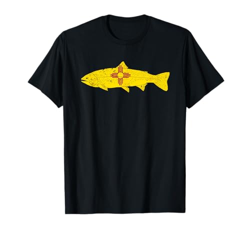 Stato del New Mexico pesca bandiera - Vintage Fish Trout Tee Maglietta