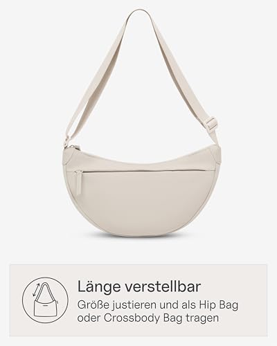 Kapten & Son Moon Bag Sandstone 3,5L | Bauchtasche Damen & Herren | Crossbody Bag Damen Beige | Umhängetasche wasserabweisend | ideal für Reisen, Festival & Alltag