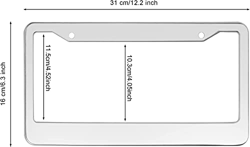 Stainless Steel License Plate Frame - Heavy Duty Metal Front & Rear Car Tag Cover, Rust Proof Mirror Polish Holder (Stainless Steel - One Frame, 6X12 Inch) #TOP1