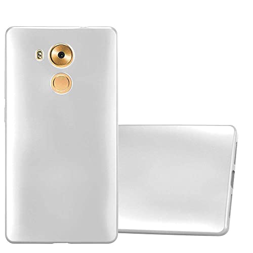 Cadorabo Custodia per Huawei MATE 8 in ARGENTO METALLICO - Morbida Cover Protettiva Sottile di Silicone TPU con Bordo Protezione - Ultra Slim Case Antiurto Gel Back Bumper Guscio