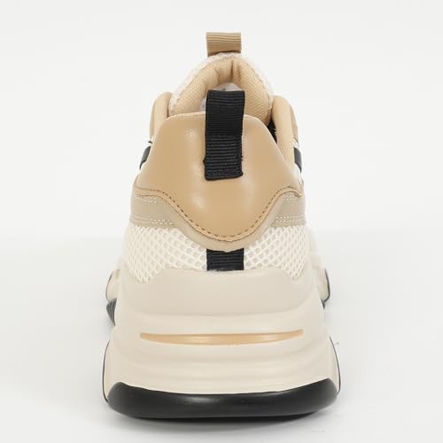 Niluber Women's Chunky Platform Sneakers-Slip On Breathable Running Shoes-Lightweight Glitter Rhinestone White Black Walking Shoes3