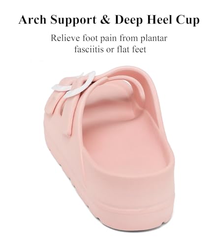 Image of Haifago Women's Platform Sandals with Arch Support, Summer Beach Slides Adjustable Buckle Comfortable Lightweight EVA Slip on Slide