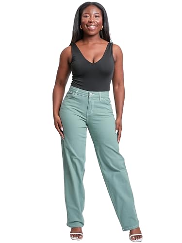 YMI Jeans Women's High Rise Carpenter Straight Leg Pants4
