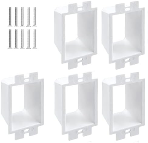 1 Set /5PCS Power Outlet Extenders, Expansion Box, Power Switch Socket Fittings with 10 PCS Screws (White)