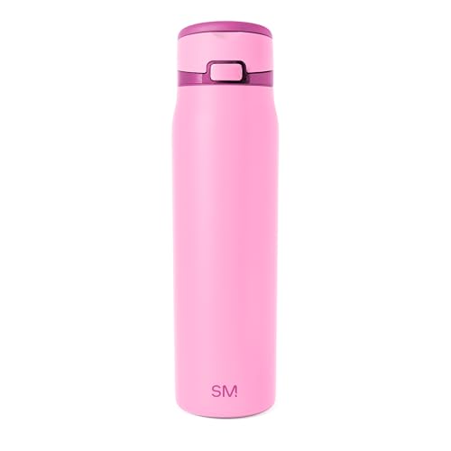 Image of Simple Modern Water Bottle with Straw & Handle | 30oz | Pink | Mesa Loop Insulated Water Bottle for School, Sports, Travel | Leak Proof, Stainless Steel | Dragon Fruit Mix