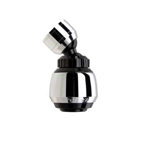 Siroflex 2505/5S Sirius Rompigetto Aeratore Doccetta Rubinetto Cucina Made in Italy Cromato Nero | Aeratore Rubinetto Con Prolunga Snodabile | Areatore Per Rubinetti Con Risparmio Idrico E Filtro