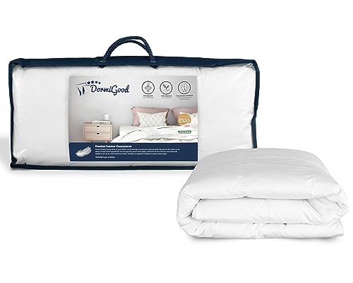 DormiGood - Couette 220x240-100% Duvet – légère et Respirante - Couverture Fine pour d'été - Couette Duvet - 400g de garnissage - Idéal pour Les températures Chaudes - Couette été 220 x 240 cm