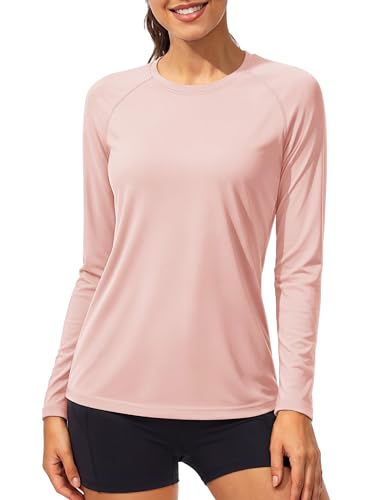 Image of TACVASEN Casual UV T Shirt Sun Protect Walking Shirts Ladies Running Sport Outdoor T-Shirt Summer UPF Base Layer Pink