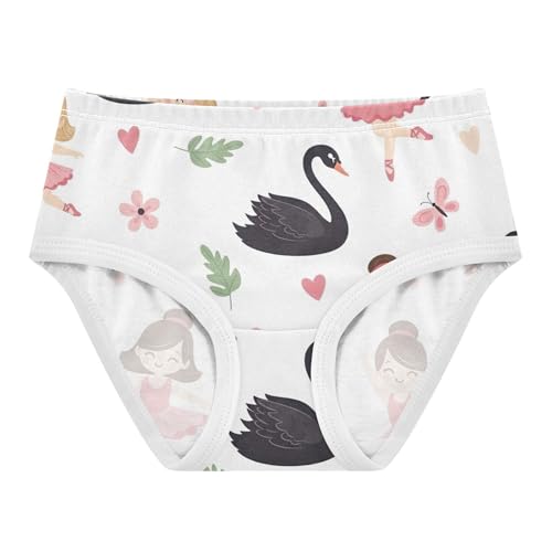 Cute Cartoon Ballerina White Toddler Underwear Floral 2t Cotton Panties for Girl Stylish Kids Briefs Undies