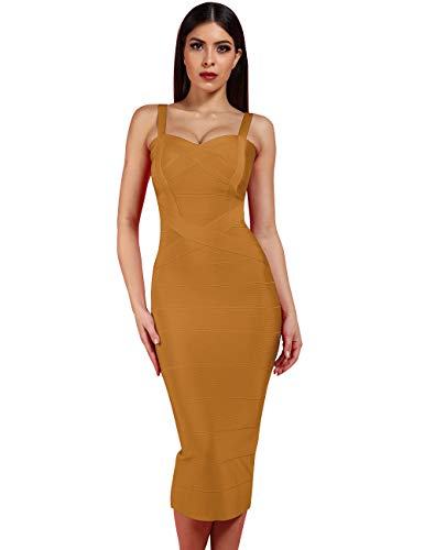 Whoinshop Women's Rayon Strap Celebrity Midi Evening Party Bandage Dress3