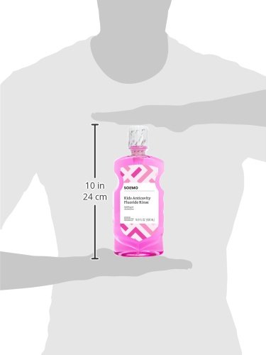 image for Amazon Brand - Solimo Kids Anticavity Fluoride Rinse, Alcohol Free, Bu