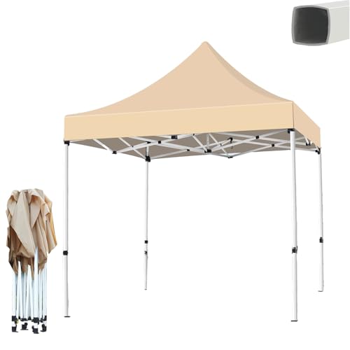CTREVL Carpa Plegable 3x3m Cenador de Jardín Impermeable, Carpas de Camping Impermeables Altura Ajustable 190-210cm para Acampar al Aire Libre Barbacoa Parque Playa(2.5x2.5m/8.2x8.2ft)