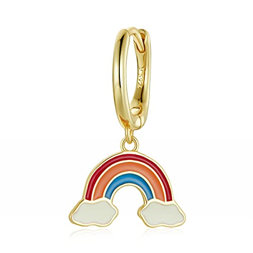 Créoles colorées arc-en-ciel argent et or, boucles d'oreilles pour sublimer vos looks