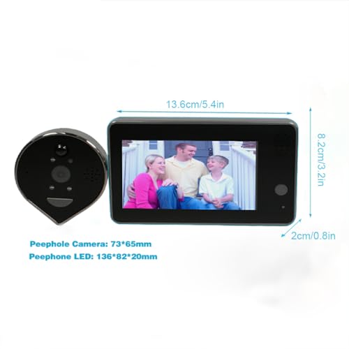 CUDDIKAJI Campainha de vídeo Visor de olho mágico Segurança doméstica Intercomunicador visual Áudio