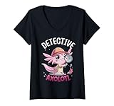 Photo Gallery donna carino detective axolotl rosa spy secret agent costume ragazze maglietta con collo a v Photo Gallery donna carino detective axolotl rosa spy secret agent costume ragazze maglietta con collo a v