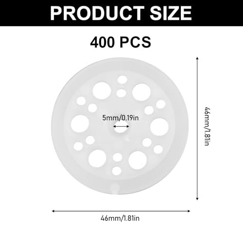 GAOUTO 400stk Dämmstoffteller, PP Unterlegscheiben, 46mm Kunststoff Dämmstoffscheibe, Schaumstoffplatten Unterlegscheiben zur Fixierung und Unterstützung Dämmplatten Deckenscheibe Dämmung