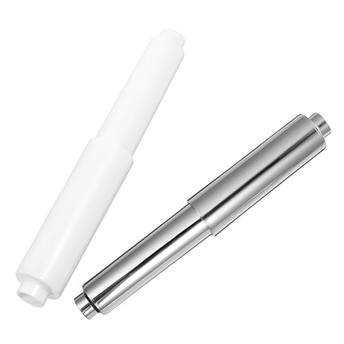 POPETPOP Soporte de Papel Higiénico Retráctil 3 Piezas Portarrollos de Papel para Baño Acabado Blanco y Cromo Accesorio Práctico para Caja de Pañuelos