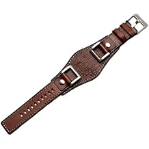 Genuine Leather watchbands for Fossil JR1157 Watch Band Accessories Vintage Style Strap with high Quantity Stainless Steel Joint 24mm Color Brown Silver Clasp, Size 24mm