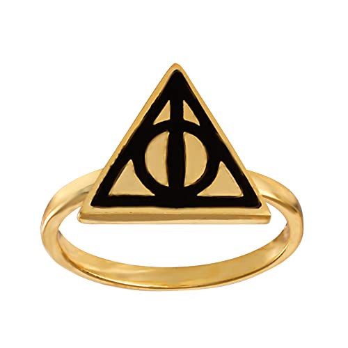 Harry Potter Womens Deathly Hallows Ring Rings Size 7 18KT Yellow Flash Plated Brass Jewelry (7)