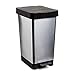 Tatay Poubelle de Cuisine Smart, Capacité 25L, Pédale Rétractable, Polypropylène, Sans BPA, Sac Poubelle 30L. Gris Metallise. Dimension 26 x 36 x 47cm