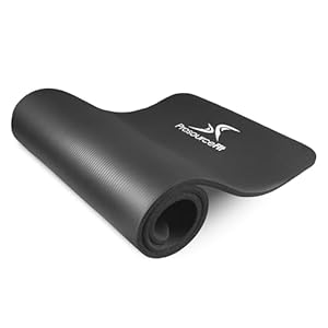 ProsourceFit Thick and Mats 0.5 & 1-in Esterilla Extra Gruesa para Yoga y Pilates de 1,27 cm, Unisex Adulto, Black, 1/2"