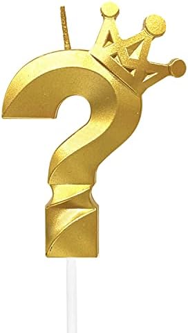 Number ? Birthday Candle 3D Crown Designed Cake Topper Decorations for Any Years Old Happy Birthday Candles Anniversaries (Crown-?, Gold)