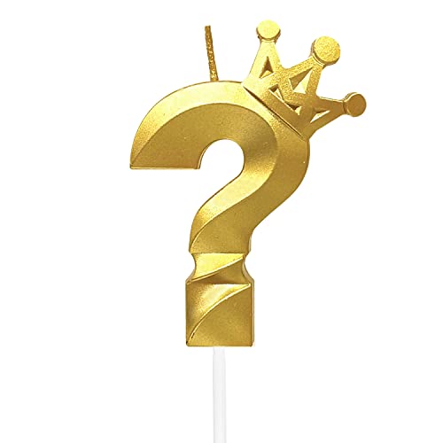 Number ? Birthday Candle 3D Crown Designed Cake Topper Decorations For Any Years Old Happy Birthday Candles Anniversaries (Crown-?, Gold) #TOP3