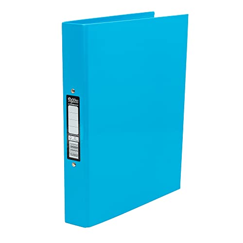 Pukka Pad, Brights A4 Ringbinder Files with 2 O-Ring Mechanism – 10 Pack – 40mm Spine with Customisable Label for Large Amounts of Documents – 32 x 26.3mm, Blue