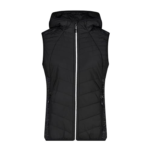 CMP Damen Hybrid Hoodie Weste, nero, 34