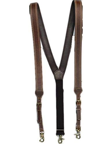Nocona Belt Co. Men's Triple Stitched Suspenders Brown Large