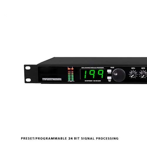Ecualizador de audio digital, analizador de espectro con panel de control LED, 99 programas preestablecidos y memoria para 100 efectos de sonido, múltiples modos de visualización y reducción automática de ruido, para salas de cine en casa miniatura 7