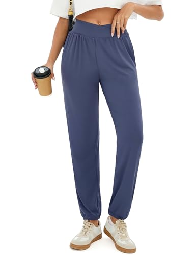 Terecey Yogahose Damen Trainingsanzug Hose Lang Komfortable Yoga Hose Haremshose Jogginghosen Locker Pilates Weit Sweatpants für Training Casual