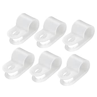 Rebower R-Type Cable Clips Clamp [for Wire Management] - 6.4mm / White ...