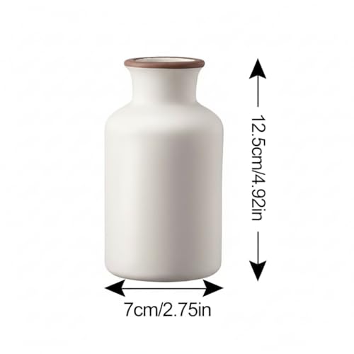 Image of PUREZENTO White Vintage Roman Bottle Vase - 4.9 Inch (Pack of 1) | Decorative Bottle Shape Vase with Twine Bow for Rustic, Farmhouse & Home Decor | Vases for Living Room, Dining Table & Office Styling