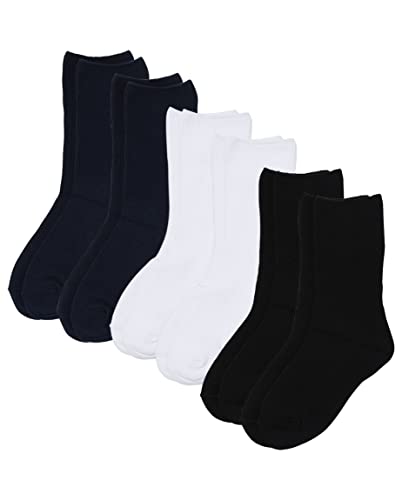 The Children's Place,boys,Dressy Crew Socks,BLACK -6 PACK,X-Large