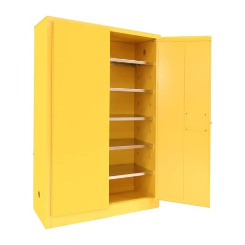 Armadietto di sicurezza in acciaio laminato a freddo, con ripiani regolabili rossi, ideale per laboratori e istituti (blu)