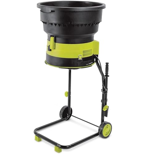 Broyeur/broyeur de feuilles électrique filaire, broyeur de compost, broyeur électrique 8000 tr/min avec roues et sac de rangement,10cm-power-cord