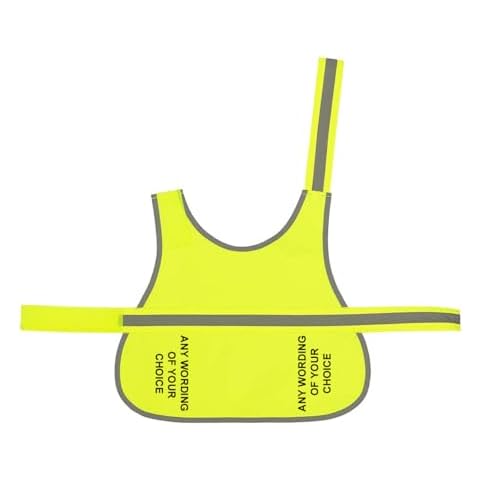 Spoilt Rotten Pets Small Size, Yellow Hi Vis Vest 'Any Wording', Personalised, Reflective Adjustable, High Visibility Lightweight Coat Hi Viz Cover