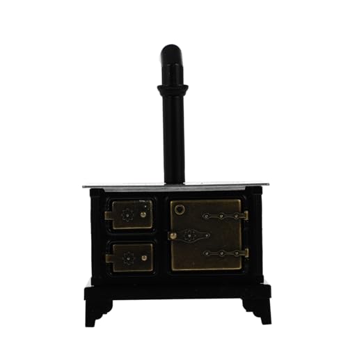 SOPOTUTU Adorable Miniature Iron Stove Model for Dollhouse Kitchen Decoration
