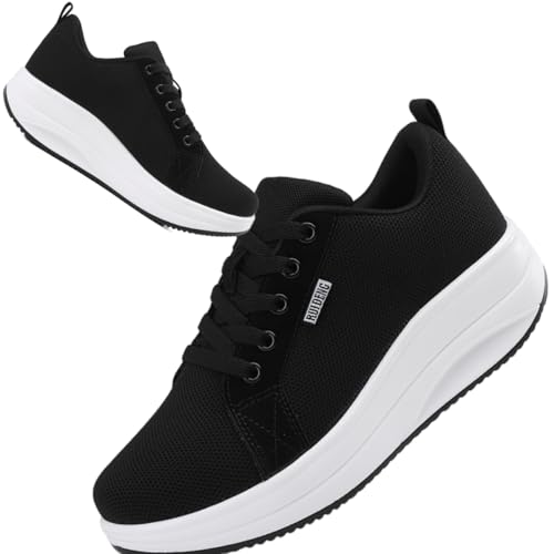 Image of Walking Shoes for Women Air Cushion Nurse Slip Resistant Work Sock Sneakers Food Service Platform Comfortable Weight Light