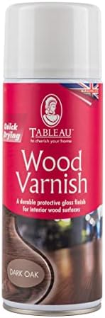Tableau Wood Varnish, Light Oak, Stain and Gloss Wood Surfaces in One Go. 400ml