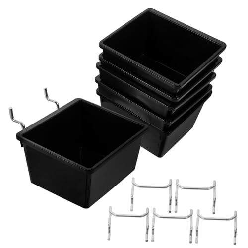 Garneck 6 Ensembles Bacs de Rangement Plastique avec Crochets pour Panneaux Perforés Lot de Accessoires Pratiques pour Atelier Garage et Salle de Création