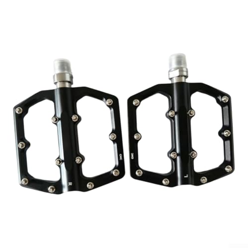 CNC Machined Flat Pedals 11cm Anti-Slip Pins MTB(Black)