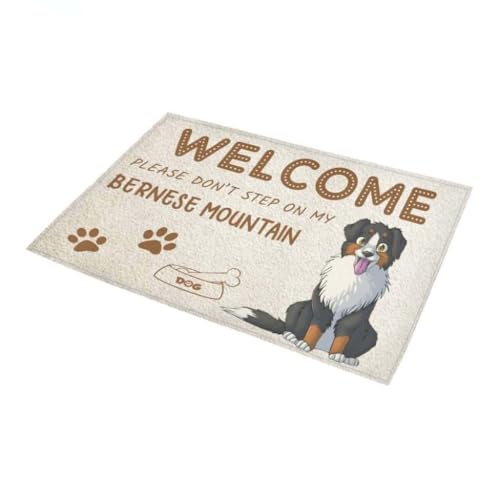 ���փ}�b�g ���̃o�[�j�[�Y�}�E���e���𓥂܂Ȃ��ł������� 50×80cm doormat Don't Step On My Bernese Mountain