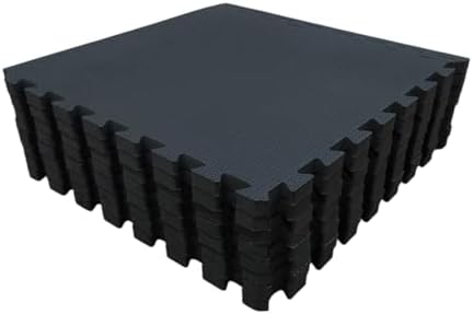 Tatame EVA Preto Conjunto com 12 Unidades 50cm x 50cm x 2cm